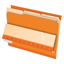 Interior File Folders, 1/3-cut Tabs: Assorted, Letter Size, Orange, 100/box