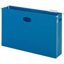 Hanging Pockets With Full-height Gusset, 1 Section, 3" Capacity, Legal Size, 1/5-cut Tabs, Sky Blue, 25/box