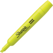 Tank Style Highlighters, Fluorescent Yellow Ink, Chisel Tip, Yellow Barrel, Dozen