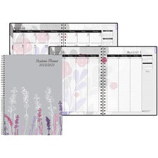 House of Doolittle Academic Wild Flower Weekly/Monthly Planner - Academic - Julian Dates - Monthly, Weekly - 12 Month - August - July - 1 Week, 1 Month Double Page Layout - Spiral Bound - Leatherette, Paper - 9" Height x 7" Width - Notes Area, Ruled Daily