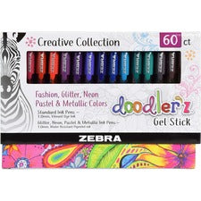 Doodler'z Gel Pen, Stick, Bold 1 Mm, Assorted Ink And Barrel Colors, 60/pack