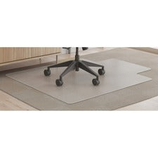 Deflecto SuperMat+ Chairmat - Medium Pile Carpet, Home Office, Commercial - 48" Length x 36" Width x 0.50" Thickness - Rectangle - Polyvinyl Chloride (PVC) - Clear