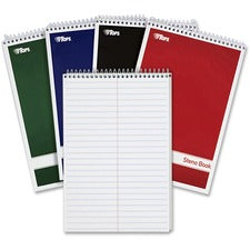 Steno Pad, Gregg Rule, Assorted Cover Colors, 80 White 6 X 9 Sheets, 4/pack