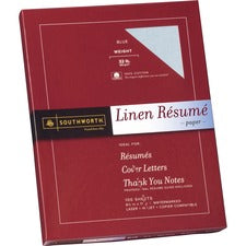 100% Cotton Premium Weight Linen Resume Paper, 32 Lb Bond Weight, 8.5 X 11, Blue, 100/pack