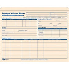 Employee Record Master File Jacket, Straight Tab, Letter Size, Manila, 20/pack
