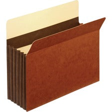 Heavy-duty File Pockets, 5.25" Expansion, Letter Size, Redrope, 10/box