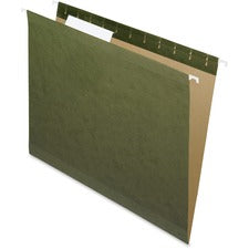 Reinforced Hanging File Folders With Printable Tab Inserts, Letter Size, 1/3-cut Tabs, Standard Green, 25/box