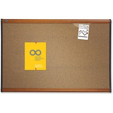 Prestige Colored Cork Bulletin Board, 36 X 24, Brown Surface, Light Cherry Fiberboard/plastic Frame