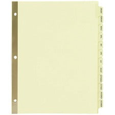 Preprinted Laminated Tab Dividers With Gold Reinforced Binding Edge, 12-tab, Jan. To Dec., 11 X 8.5, Buff, 1 Set