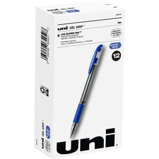 Signo Grip Gel Pen, Stick, Medium 0.7 Mm, Blue Ink, Silver/blue Barrel, Dozen