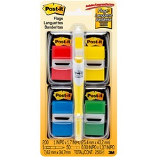 Page Flag Value Pack, Assorted, 200 1" Flags + Highlighter With 50 0.5" Flags