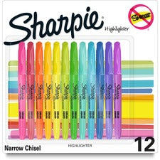 Pocket Style Highlighters, Assorted Ink Colors, Chisel Tip, Assorted Barrel Colors, 12/pack