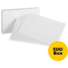 Oxford Plain Index Cards - 5" x 8" - 85 lb Basis Weight - 500 / Box - SFI