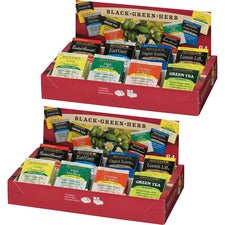 Bigelow&reg; Assorted Flavor Herbal Tea, Black Tea, Green Tea Bag - 128 / Bundle