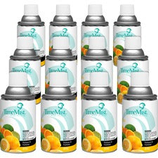 TimeMist Metered 30-Day Citrus Scent Refill - Spray - 6000 ft� - 6.6 fl oz (0.2 quart) - Citrus - 30 Day - 12 / Carton - Long Lasting, Odor Neutralizer