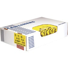 Healthcare Biohazard Printed Can Liners, 20-30 Gal, 1.3 Mil, 30" X 43", Yellow, 200/carton