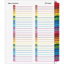 Onestep Printable Table Of Contents And Dividers - Double Column, 52-tab, 1 To 52, 11 X 8.5, White, 1 Set