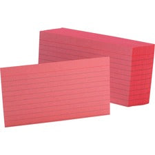 Ruled Index Cards, 3 X 5, Cherry, 100/pack