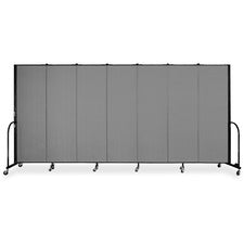 Screenflex Portable Room Dividers - 72" Height x 13.1 ft Length - Black Metal Frame - Polyester - Stone - 1 Each