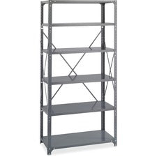 Commercial Steel Shelving Unit, Six-shelf, 36w X 24d X 75h, Dark Gray