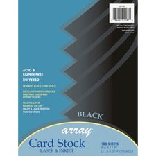 Array Card Stock, 65 Lb Cover Weight, 8.5 X 11, Black, 100/pack