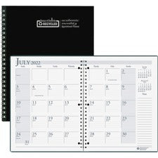 Spiralbound Academic Monthly Planner, 11 X 8.5, Black Cover, 14-month (july To Aug): 2023 To 2024