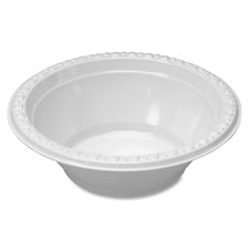 Plastic Dinnerware, Bowls, 5 Oz, White, 125/pack