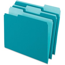 Colored File Folders, 1/3-cut Tabs: Assorted, Letter Size, Teal/light Teal, 100/box