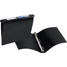 Hanging Storage Flexible Non-view Binder With Round Rings, 3 Rings, 1" Capacity, 11 X 8.5, Black