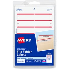 Printable 4" X 6" - Permanent File Folder Labels, 0.69 X 3.44, White, 7/sheet, 36 Sheets/pack, (5201)