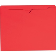 Colored File Jackets With Reinforced Double-ply Tab, Straight Tab, Letter Size, Red, 100/box