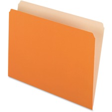 Colored File Folders, Straight Tabs, Letter Size, Orange/light Orange, 100/box