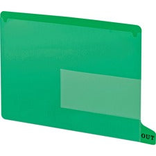 Colored Poly Out Guides With Pockets, 1/3-cut End Tab, Out, 8.5 X 11, Green, 25/box