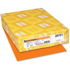 Exact Brights Paper, 20 Lb Bond Weight, 8.5 X 11, Bright Orange, 500/ream