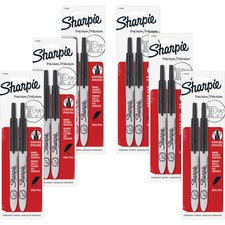 Sharpie Retractable Ultra-Fine Point Permanent Markers - Ultra Fine Marker Point - Retractable - Black - 12 / Box