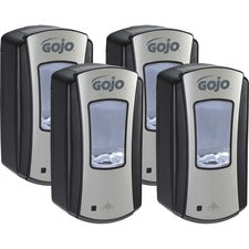 Gojo&reg; LTX-12 Touch-free Foam Soap Dispenser - Automatic - 1.27 quart Capacity - Site Window, Refillable, Touch-free, Lockable, Skylight - Chrome, Black - 4 / Carton
