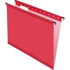 Surehook Hanging Folders, Letter Size, 1/5-cut Tabs, Red, 20/box