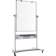 Revolver Easel, 35.4 X 47.2, 80" Tall Easel, Vertical Orientation, White Surface, Silver Aluminum Frame