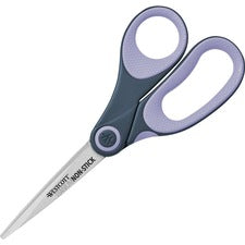 Non-stick Titanium Bonded Scissors, 8" Long, 3.25" Cut Length, Gray/purple Straight Handle