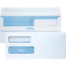 Double Window Redi-seal Security-tinted Envelope, #10, Commercial Flap, Redi-seal Adhesive Closure, 4.13 X 9.5, White, 500/bx