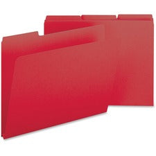 Expanding Recycled Heavy Pressboard Folders, 1/3-cut Tabs: Assorted, Letter Size, 1" Expansion, Bright Red, 25/box