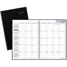 Dayminder Monthly Planner, Academic Year, Ruled Blocks, 12 X 8, Black Cover, 14-month (july To Aug): 2023 To 2024