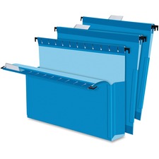 Surehook Reinforced Extra-capacity Hanging Box File, 1 Section, 3" Capacity, Letter Size, 1/5-cut Tabs, Blue, 25/box