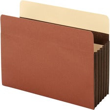 Extra-wide Heavy-duty File Pockets, 5.25" Expansion, Letter Size, Redrope, 10/box