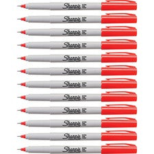 Sharpie Precision Permanent Markers - Ultra Fine Marker Point - Narrow Pen Point Style - Red Alcohol Based Ink - 12 / Box