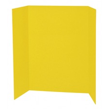 Pacon Single Wall Presentation Board - 48" Height x 36" Width - Yellow Surface - Tri-fold, Recyclable, Corrugated - 4 / Carton