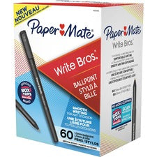 Write Bros. Ballpoint Pen Value Pack, Stick, Medium 1 Mm, Black Ink, Black Barrel, 60/pack