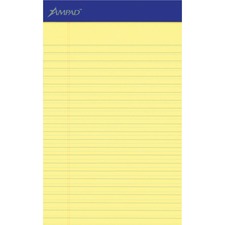 Perforated Writing Pads, Narrow Rule, 50 Canary-yellow 5 X 8 Sheets, Dozen