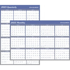 Vertical/horizontal Erasable Quarterly/monthly Wall Planner, 24 X 36, White/blue Sheets, 12-month (jan To Dec): 2023