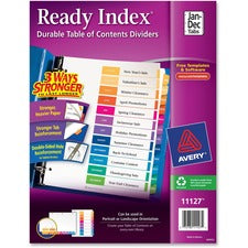 Customizable Toc Ready Index Multicolor Tab Dividers, 12-tab, Jan. To Dec., 11 X 8.5, White, Traditional Color Tabs, 1 Set
